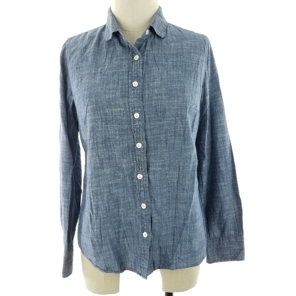 J. Crew Tops - J. Crew Shirt Blue Button Down Perfect Chambray